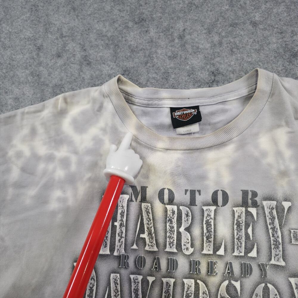 VTG Harley Davidson Motorcycles T Shirt Mens Large Tie Dye Flames Graphic Biker - Picture 16 of 16